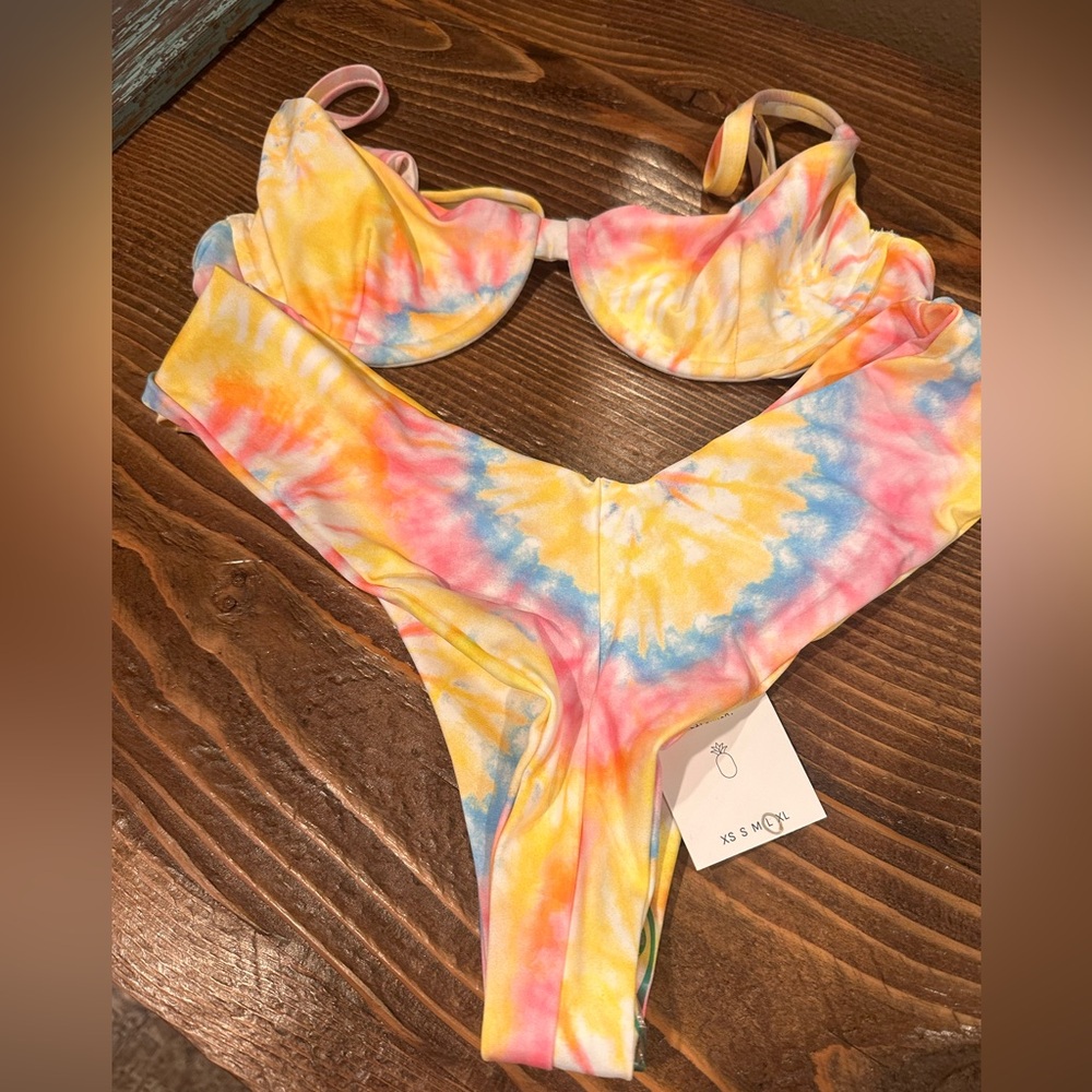 Skatie sherbet Colorful Tie-Dye Bikini Set